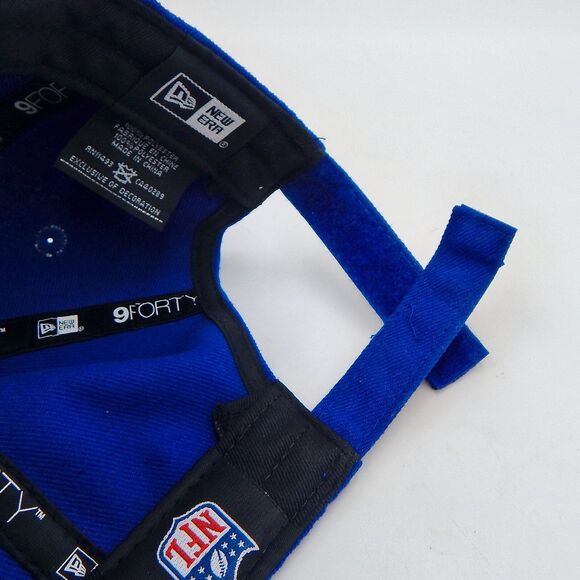 New Era Mens Hat Blue Strapback NFL New York Giants 9Forty Football Cap - Picture 12 of 13